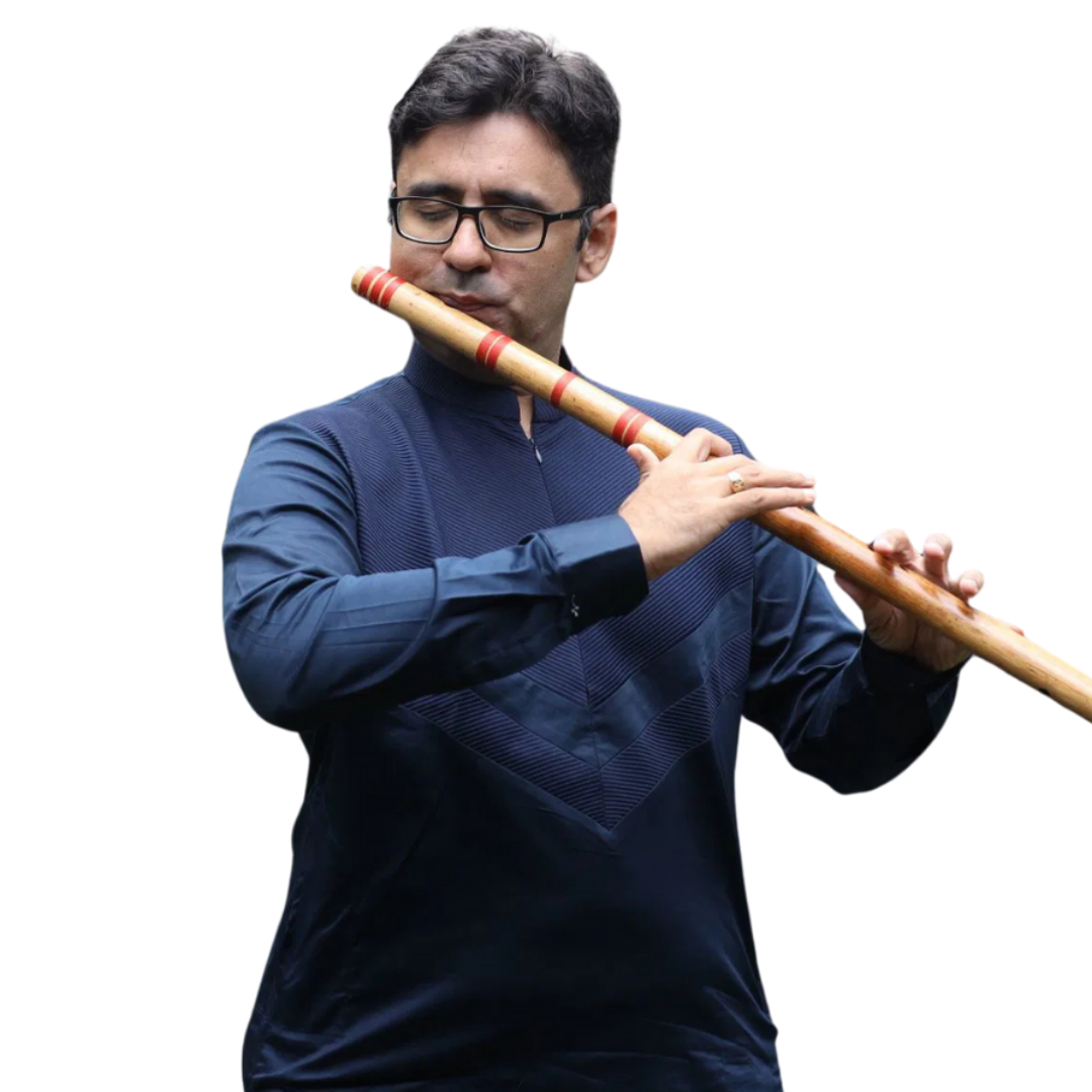 Harsh Dave playing the bansuri